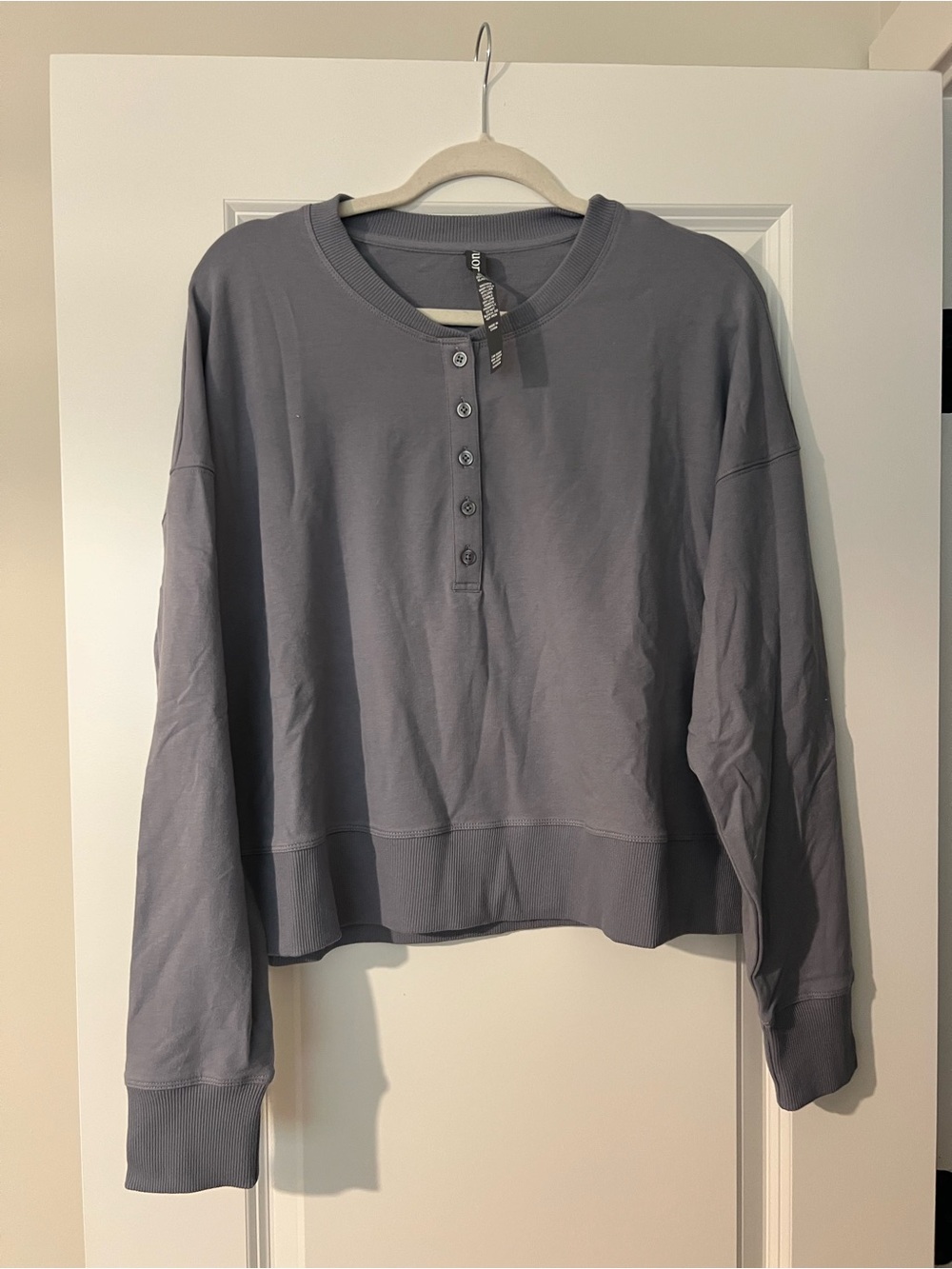 Women's Gray Henley Pullover